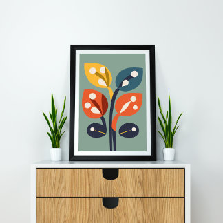 Poster Harmonie florale Abstraite Une fusion de couleurs