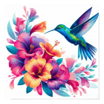 Harmonie florale : Élégance des colibris