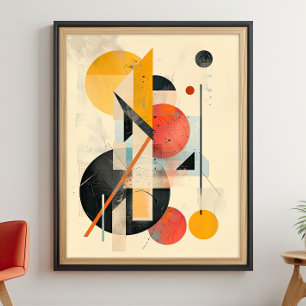 Poster Harmonie Géométrique : Fusion Mid-Century Modern