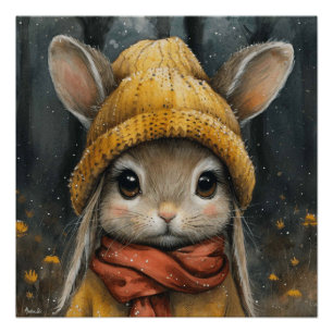 Poster Harmonie Lièvre : Un peu de fantaisie lapin