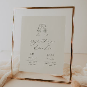 Poster HARMONIE Olive Green Signature Boissons Mariage
