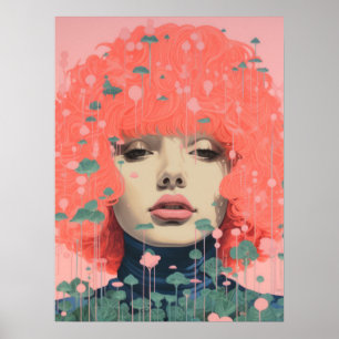 Poster Harmonie rose pétale