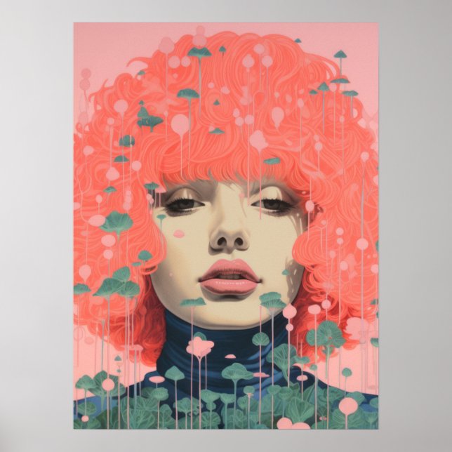 Poster Harmonie rose pétale (Devant)