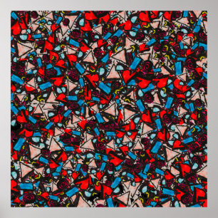 Poster Harmonieux Chaos Vibrant Design abstrait