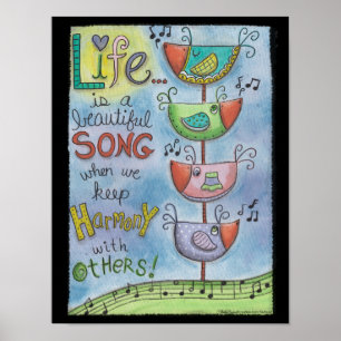 Poster Harmonizing Birds-Quartet