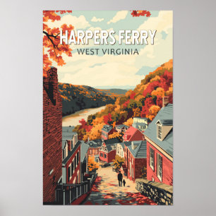 Poster Harpers Ferry Virginie-Occidentale Voyage Art Vint