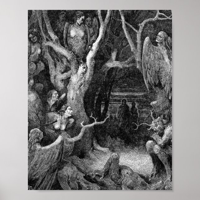 Poster Harpies Dans La Forêt Des Suicides Gustave Dore (Devant)