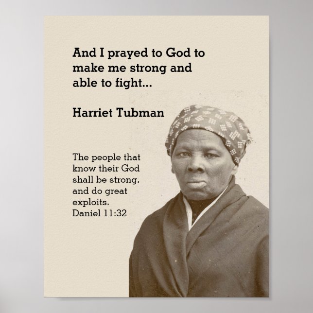 Poster HARRIET TUBMAN Citation Écriture personnalisée Mot (Devant)