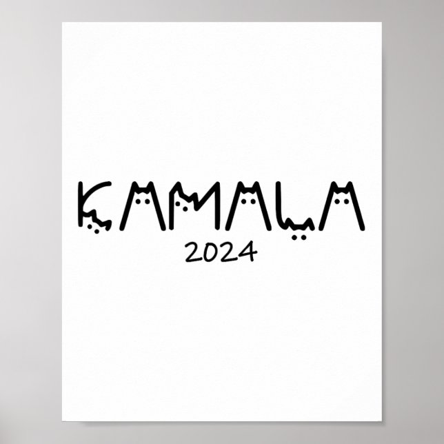 Poster Harris 2024 Drôle mignon chatte sans enfant dame (Devant)