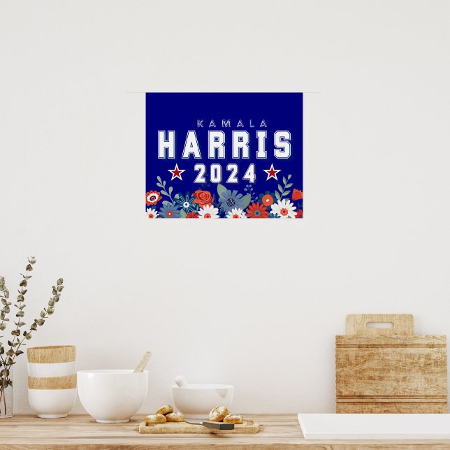 Poster Harris 2024 Floral Election (Cuisine)