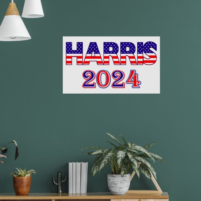 Poster Harris 2024 Président Démocrate USA Texte du drape (Salon 1)