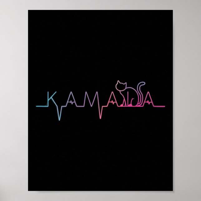 Poster Harris Cat Lettering Positive Funny Amoureux des c (Devant)