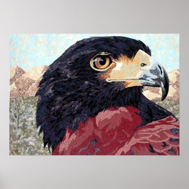 Poster Harris Hawk-textile (Devant)