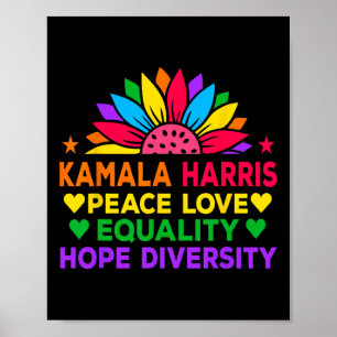 Poster Harris Peace Love Equality Hope Diversity