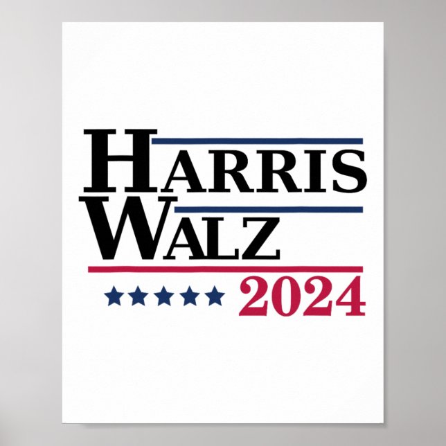 Poster Harris Tim Waltz Élections 2024 (Devant)