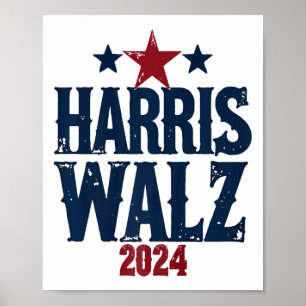 Poster Harris W 2024 Election Kamala Harris Tim Waltz 202