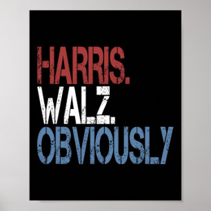 Poster Harris Waltz 2024 Election Kamala Harris Tim Waltz