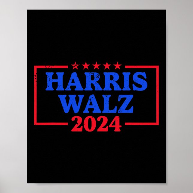 Poster Harris Walz 2024 Logo Démocrate Slogan Kam (Devant)