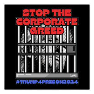 POSTER HARRIS-WALZ 2024 STOP THE CORPORATE GREED