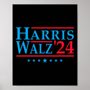 Poster Harris Walz Élection 2024 Vote Patriotique Tim Wal