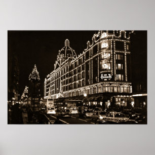 Poster HARROD'S at CHRISTMAS - LONDRES