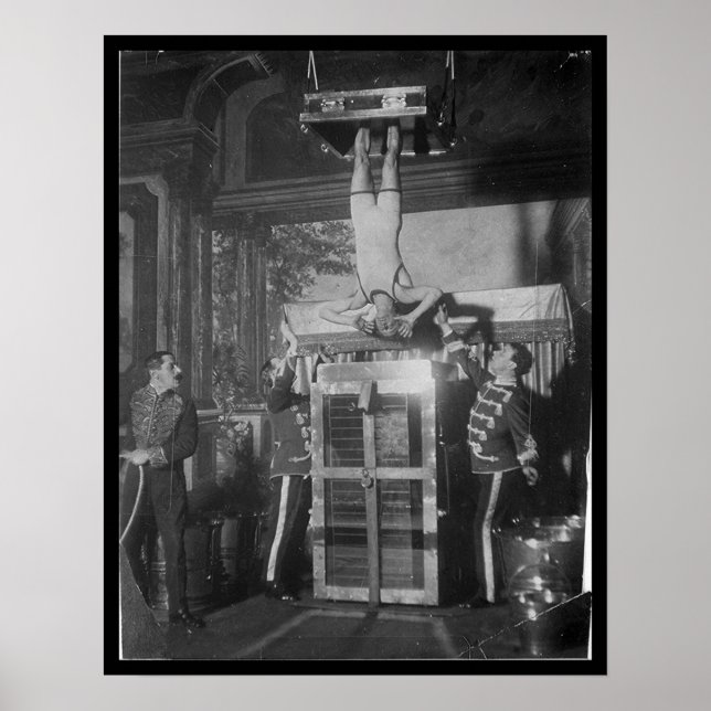 Poster Harry HOUDINI Échapper Artiste torture de l'eau (Devant)