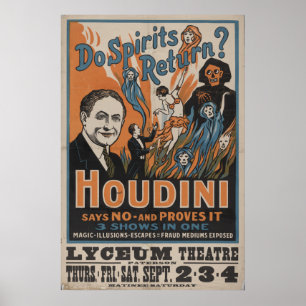 Poster Harry HOUDINI Mentalist VAUDEVILLE