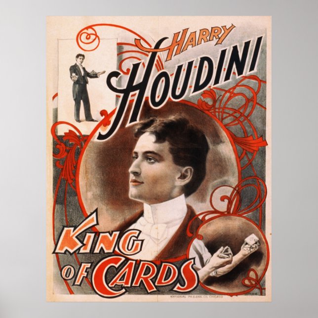 Poster Harry Houdini Roi Des Cartes (Devant)