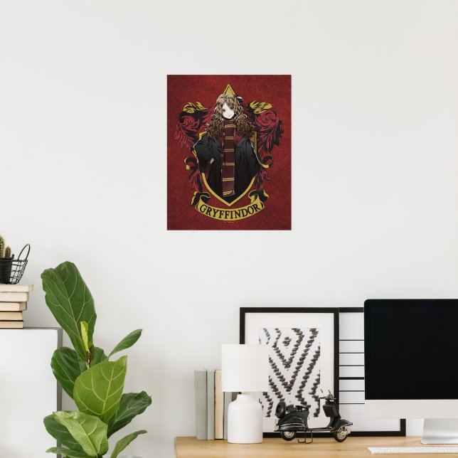 Poster HARRY POTTER™ | Anime Hermione House Crest (Bureau à domicile)