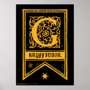 Poster Harry Potter   Bannière Monogramme Gryffindor