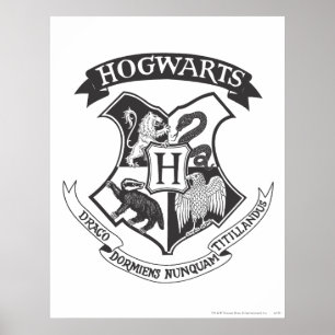 Poster Harry Potter   Blason Rétro de Poudlard