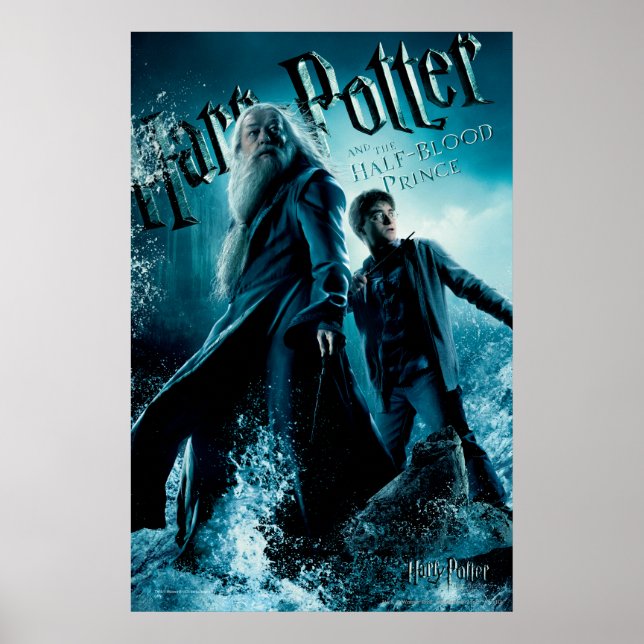 Poster Harry Potter et Dumbledore sur des rochers 1 (Devant)