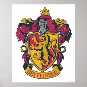 Poster Harry Potter   Gryffindor Crest Gold et Rouge