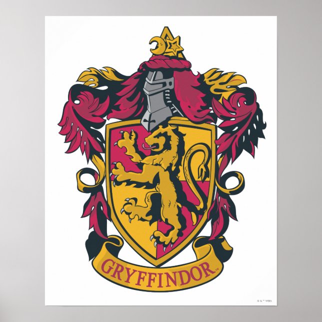 Poster Harry Potter | Gryffindor Crest Gold et Rouge (Devant)