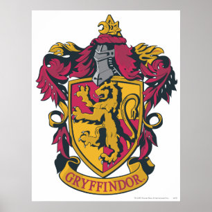 Poster Harry Potter   Gryffindor Crest Gold et Rouge