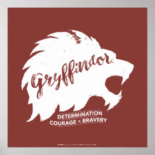 Poster Harry Potter   GRYFFINDOR™ Typographie en silhouet