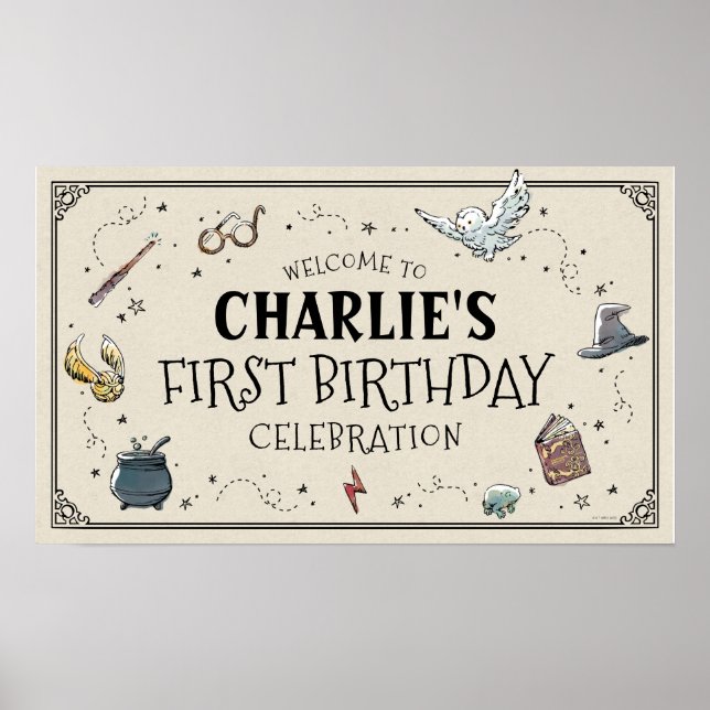 Poster Harry Potter Premier anniversaire Bienvenue (Devant)