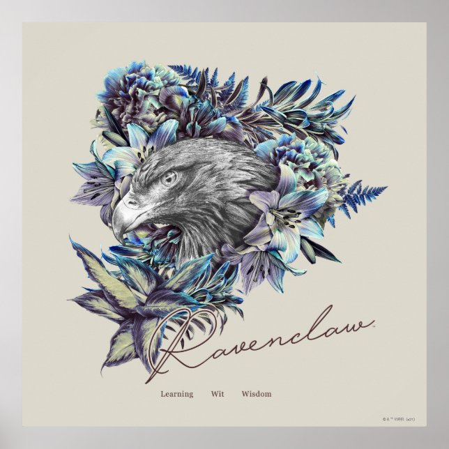 Poster HARRY POTTER™ RAVENCLAW™ Floral Graphisme (Devant)