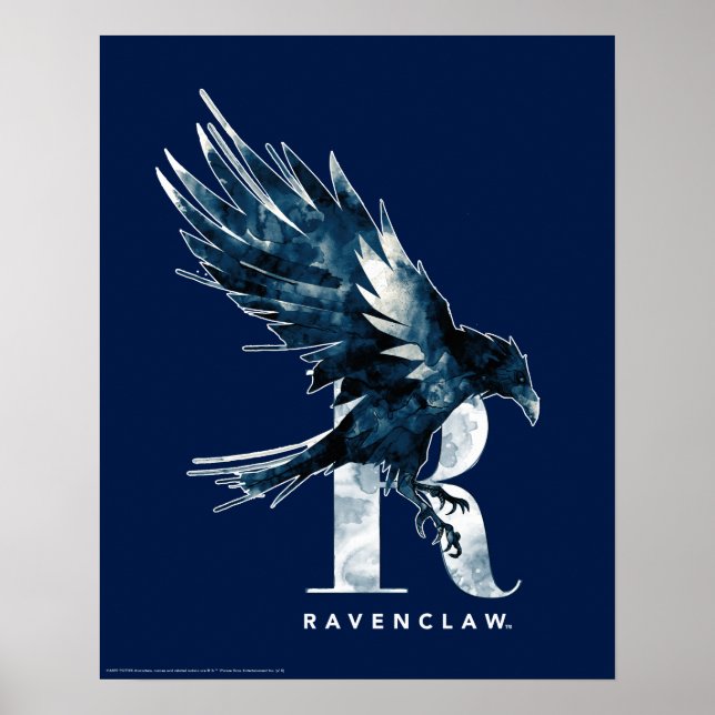 Poster Harry Potter | RAVENCLAW™ Raven Aquarelle (Devant)