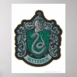 Poster Harry Potter   Retro Mighty Slytherin Crest