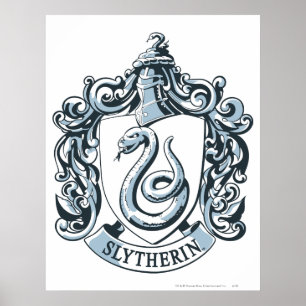 Poster Harry Potter   Slytherin Crest - Bleu glacé