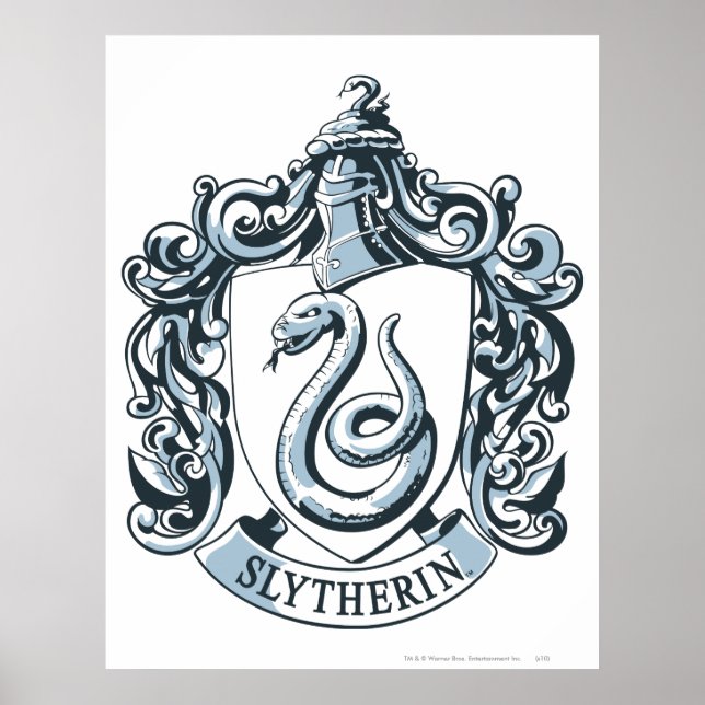 Poster Harry Potter | Slytherin Crest - Bleu glacé (Devant)