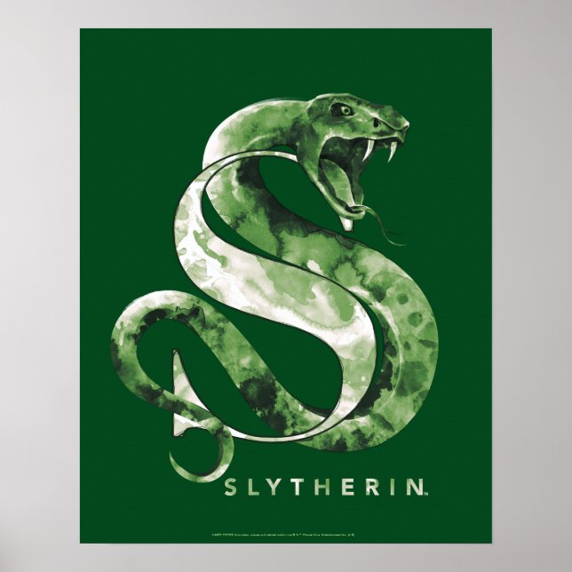 Poster Harry Potter | SLYTHERIN™ Serpent Aquarelle (Devant)