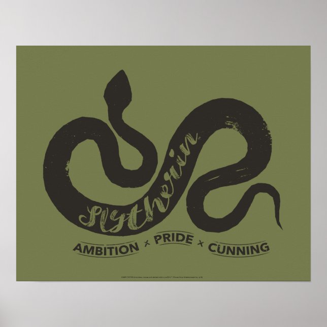 Poster Harry Potter | SLYTHERIN™ Silhouette Typographie (Devant)