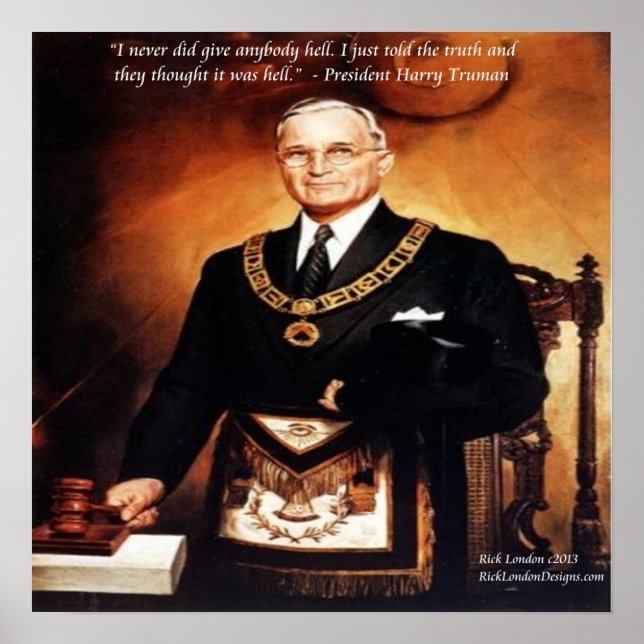 Poster Harry Truman "n'a pas donné "Em Hell" (Devant)