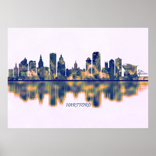 Poster Hartford Skyline (Devant)