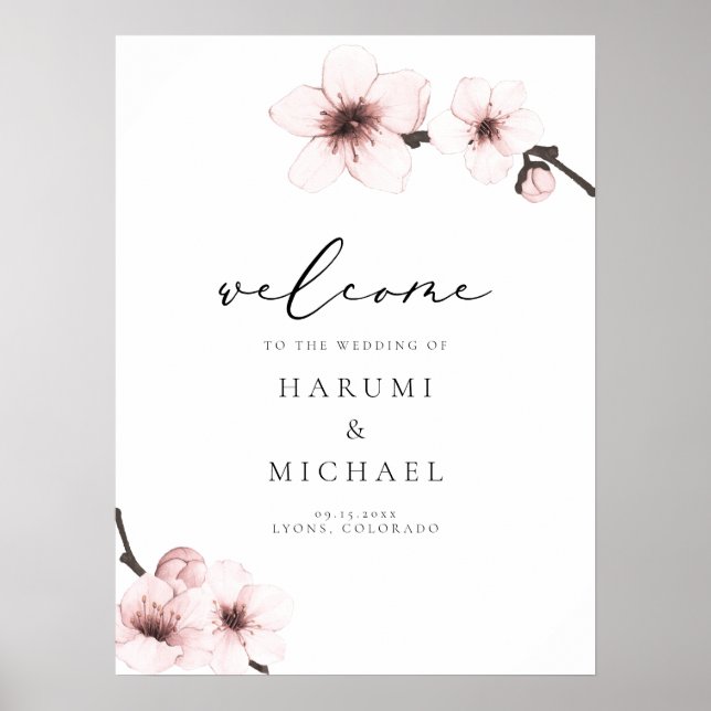 Poster HARUMI Sakura Cherry Blossom Mariage Bienvenue (Devant)
