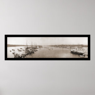 Poster Harvard Yale Boat Race Photo 1905