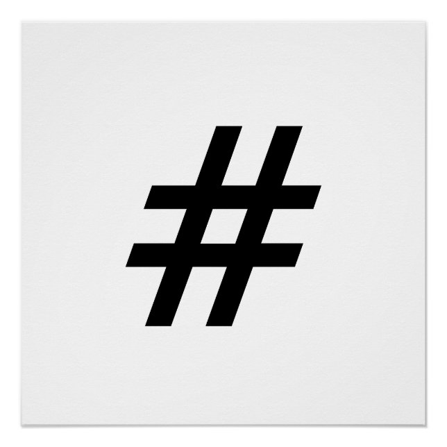 Poster hashtag symbole texte lettre hashtag (Devant)