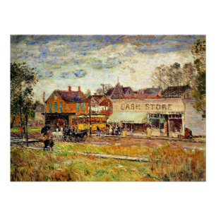 Poster Hassam - Fin de la ligne Trolley, Oak Park, IL